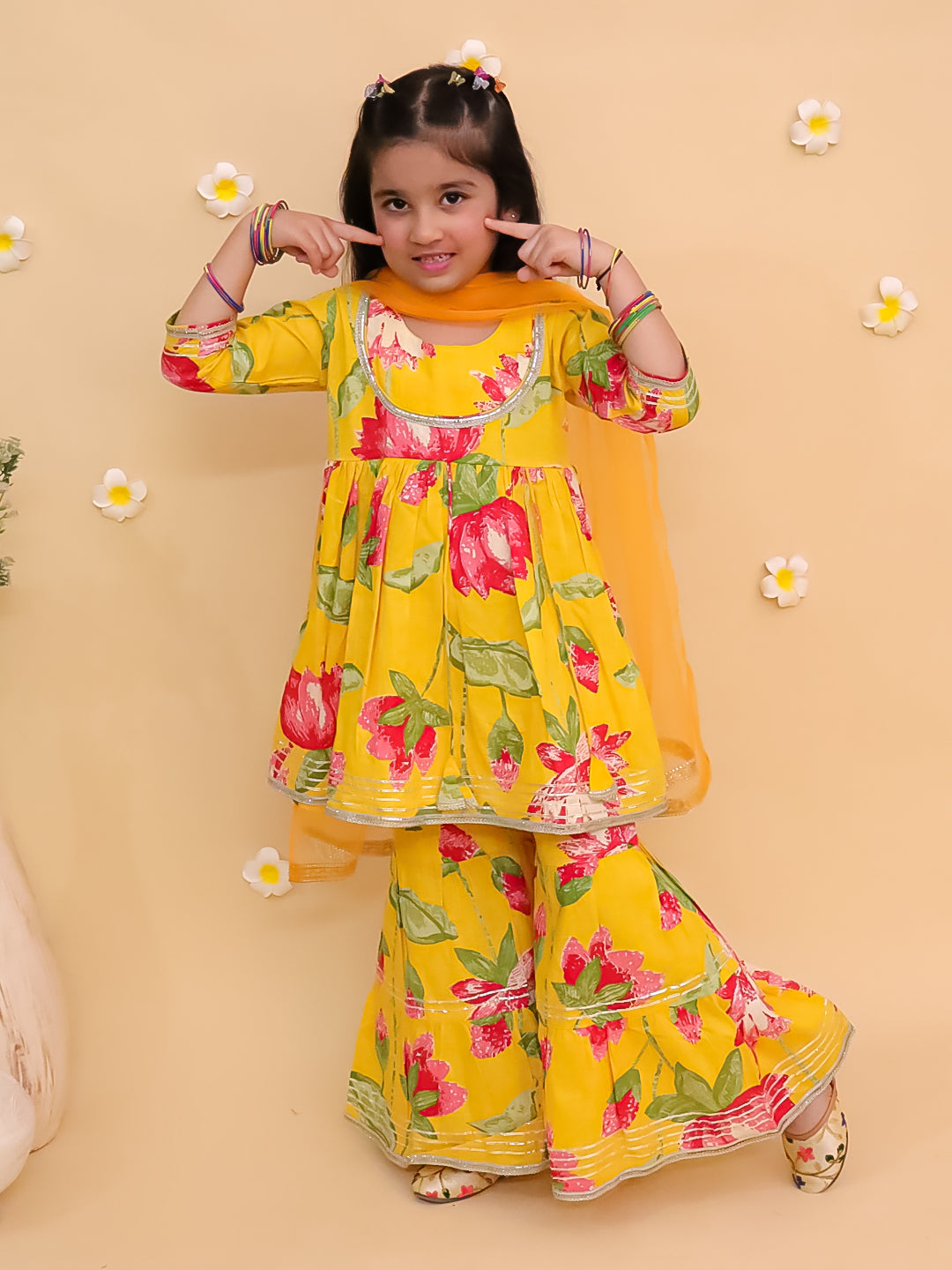 Girl's Peplum Sharara With duptta