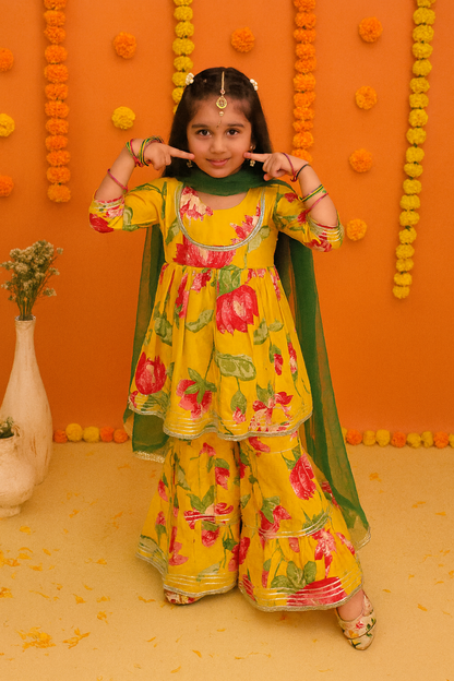 Girl's Peplum Sharara With duptta