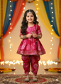 Girl's Peplum style kurti with dhoti