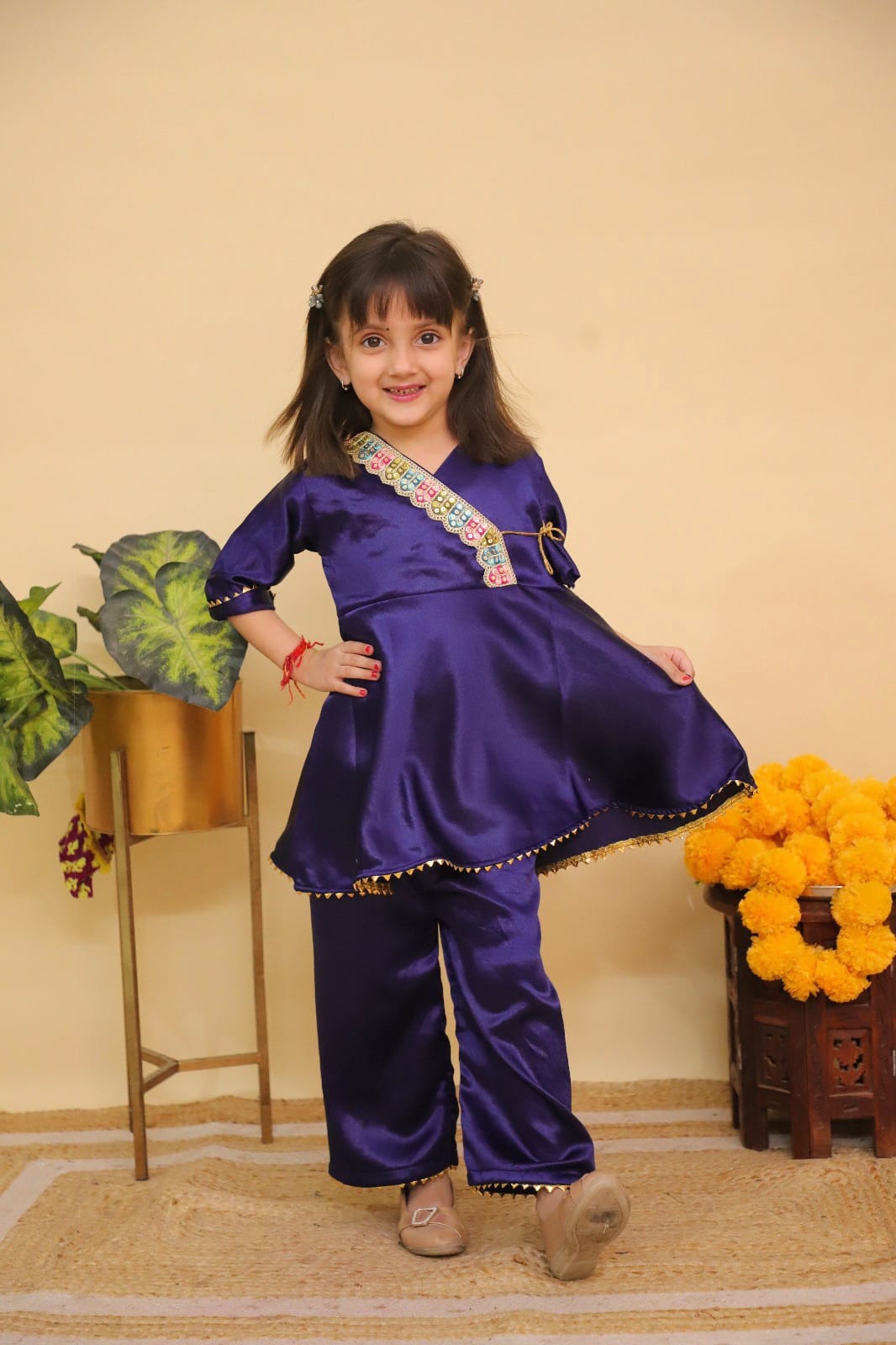 Anarkali plazo pant in satin fabric pack of 7 pics in wholesale